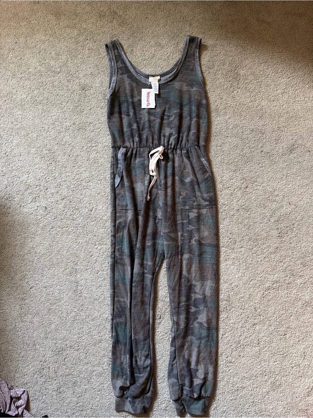 Woman’s Camouflage One-Piece Jumpsuit - Grey/Green